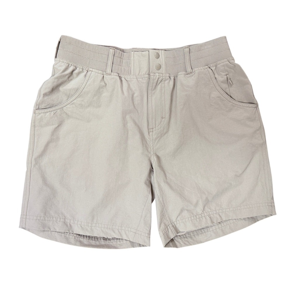 Simms Womens Fishing Shorts Stone Gray‎ Elastic Waist Quick Dry Size Medium